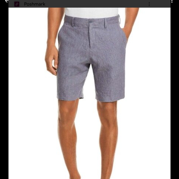 Dockers Men's Heather Blue Flat Front Shorts - Picture 1 of 14